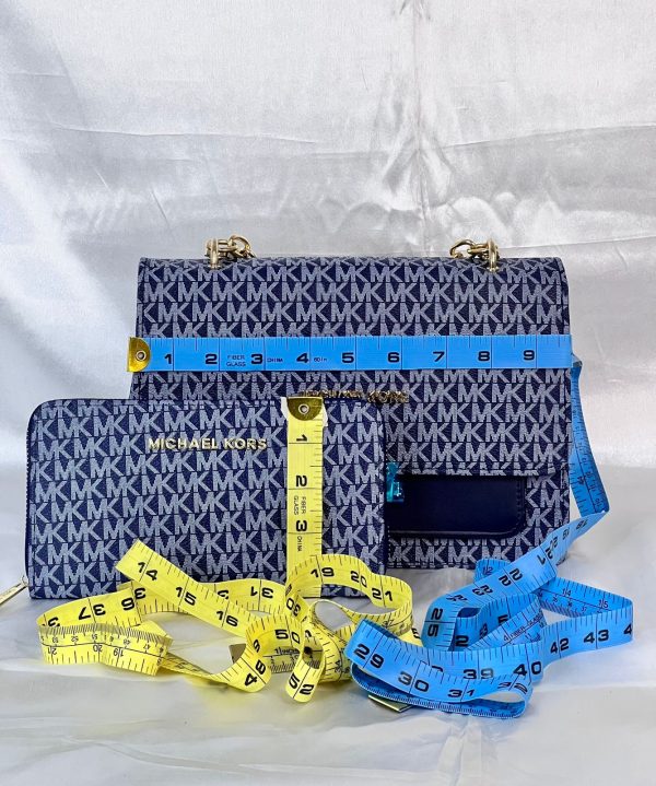 Michael Kors Hand Bag with Pouch - Blue - Image 2