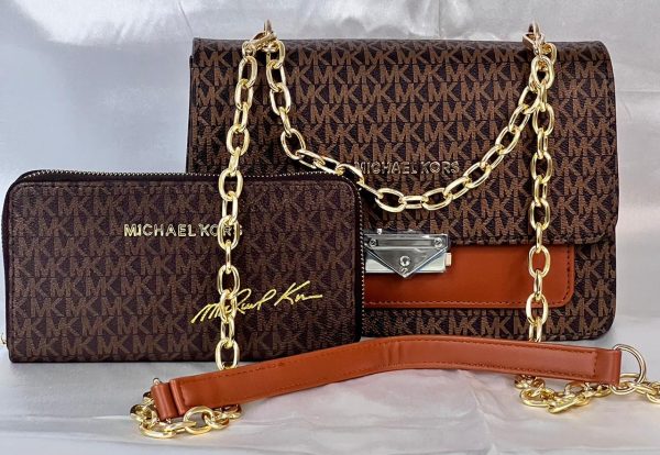 Michael Kors Hand Bag with Pouch - Coffee