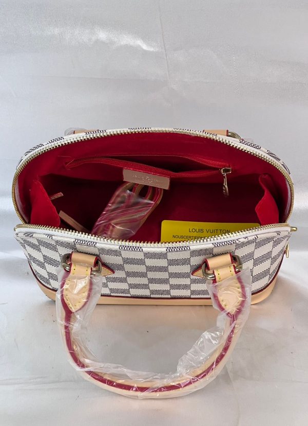 LV Hand Bag - White Cheque - Image 3