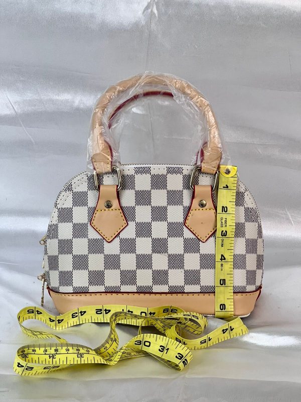 LV Hand Bag - White Cheque - Image 4