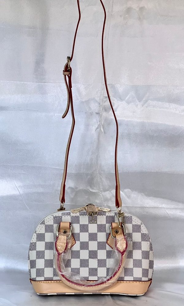 LV Hand Bag - White Cheque - Image 5