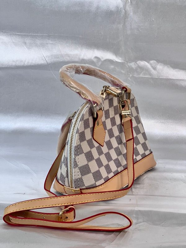 LV Hand Bag - White Cheque - Image 6