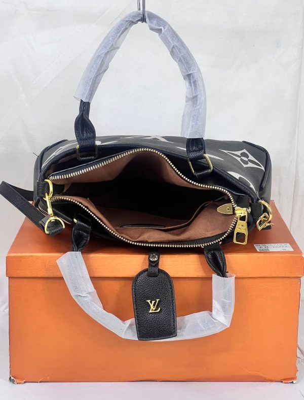 LV Hand Bag - Black with White - Image 6