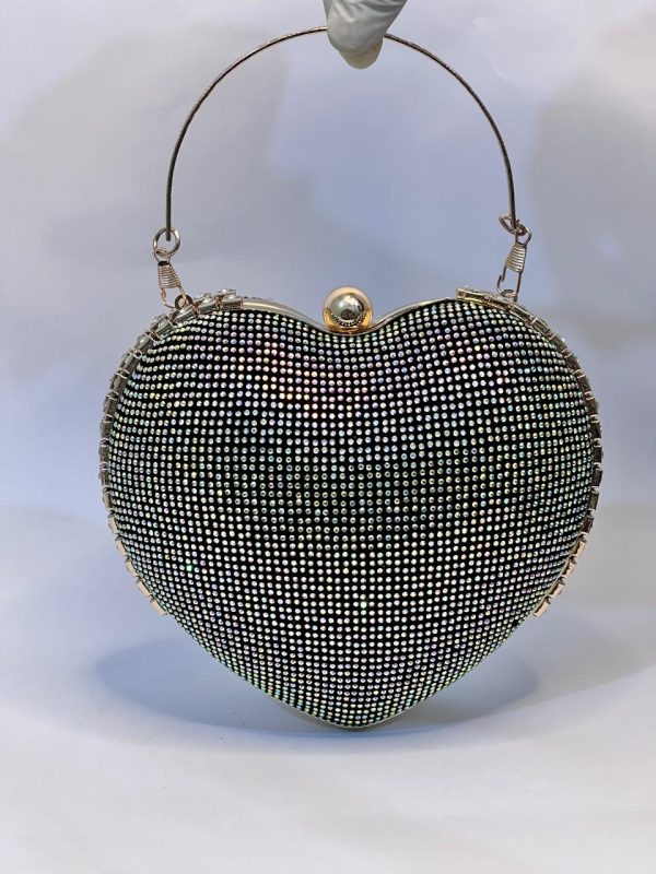 Diamond Evening Heart Shape Clutch - Image 2