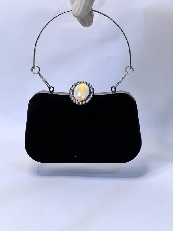 Shimmer Black Bridal Clutch - Image 2