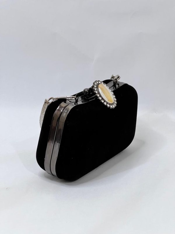 Shimmer Black Bridal Clutch - Image 4