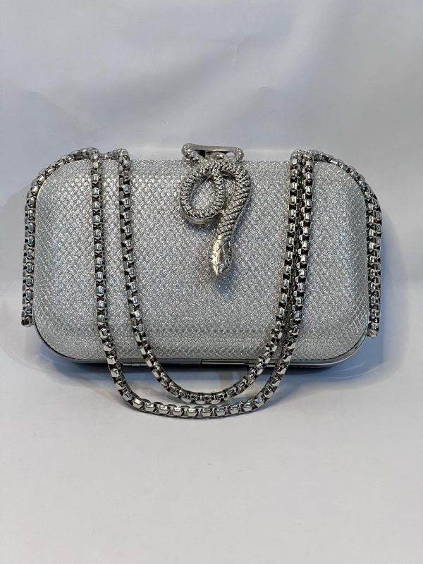 Cobra Silver Clutch