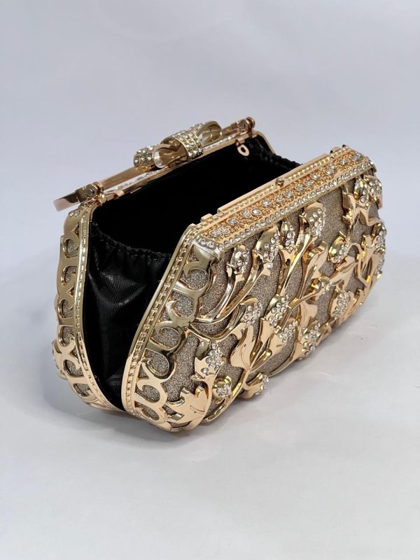 Luxury Designer Wedding Clutch - Golden - Image 3