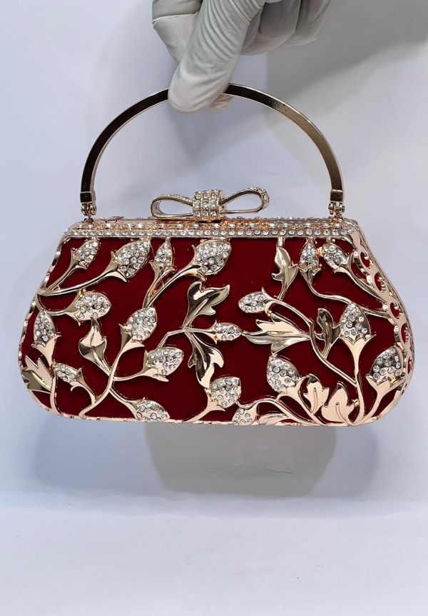 Luxury Designer Wedding Clutch – Red - Image 4