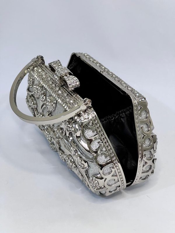 Luxury Designer Wedding Clutch – Silver - Image 3