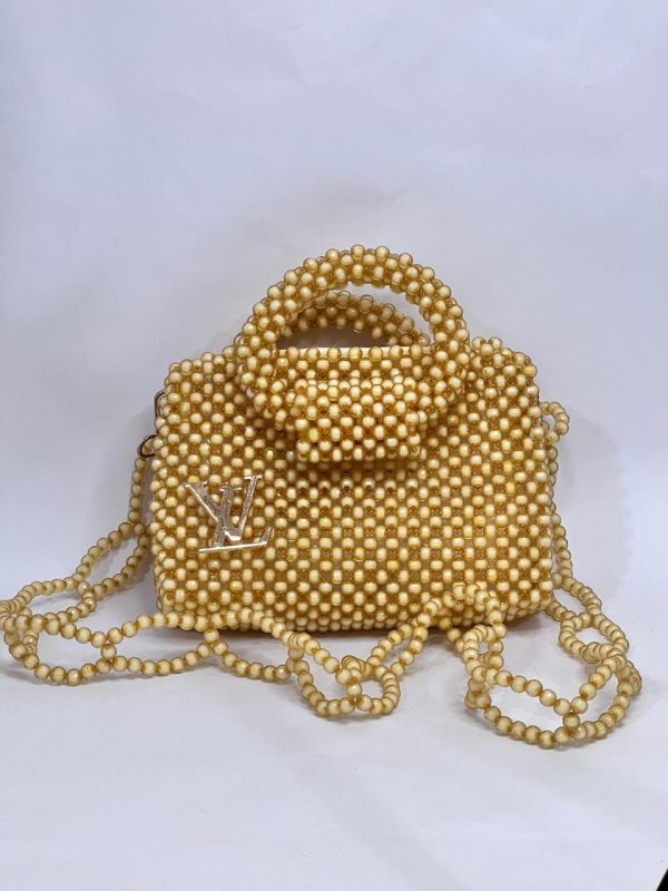 Ladies Yellow Acrylic Beaded Handbag