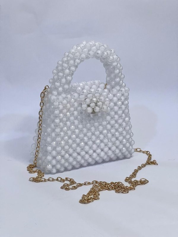 White Bead Handbag