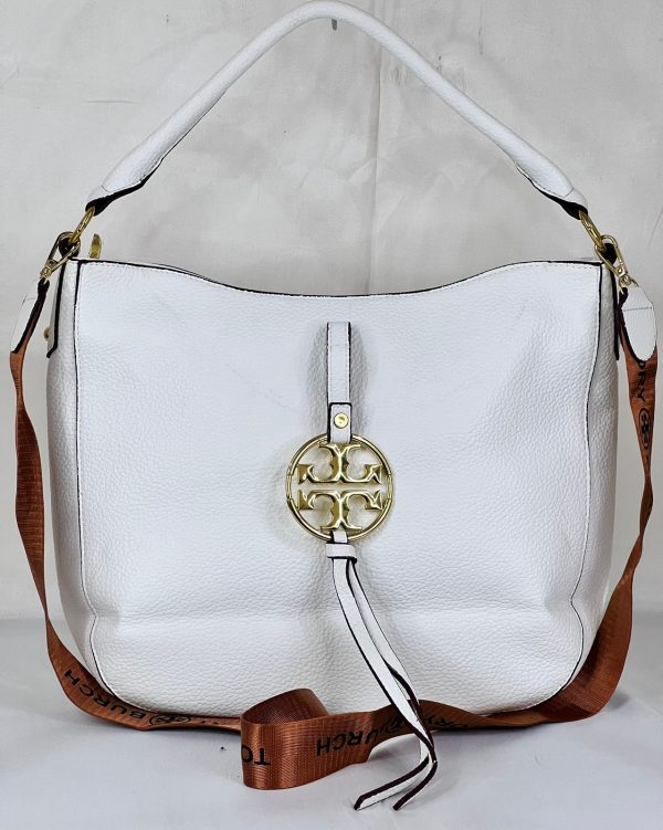 Tory Burch White Leather Hobo Bag