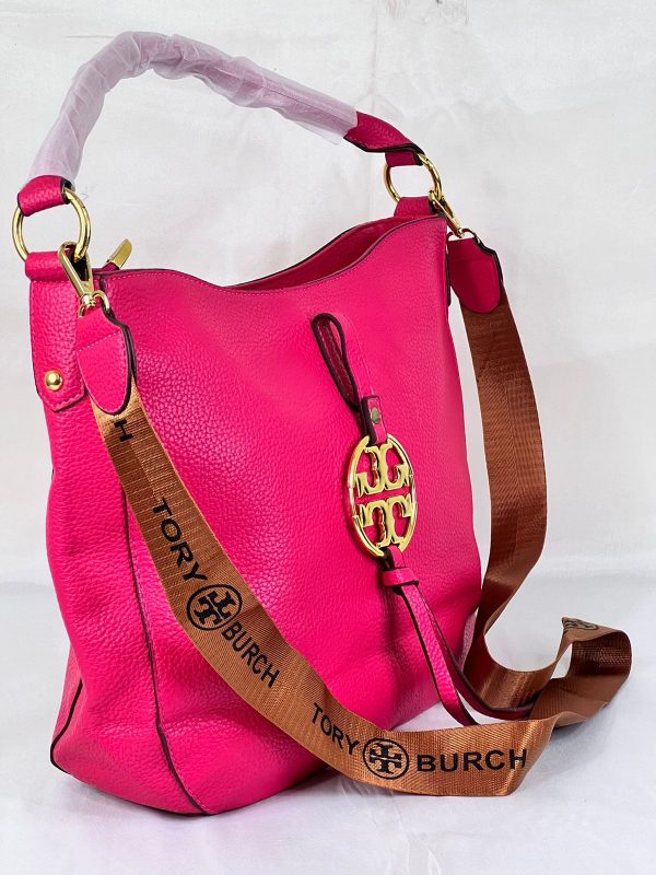 Tory Burch Pink Leather Hobo Bag - Image 4