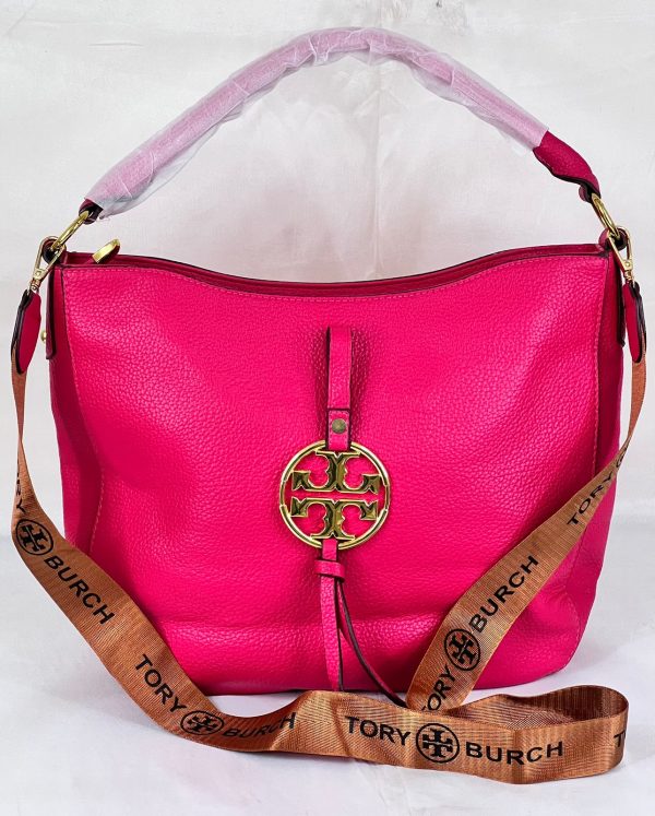 Tory Burch Pink Leather Hobo Bag