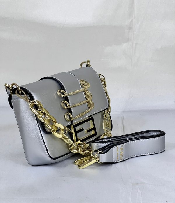 Fendi Cross Body Bag - Silver - Image 5