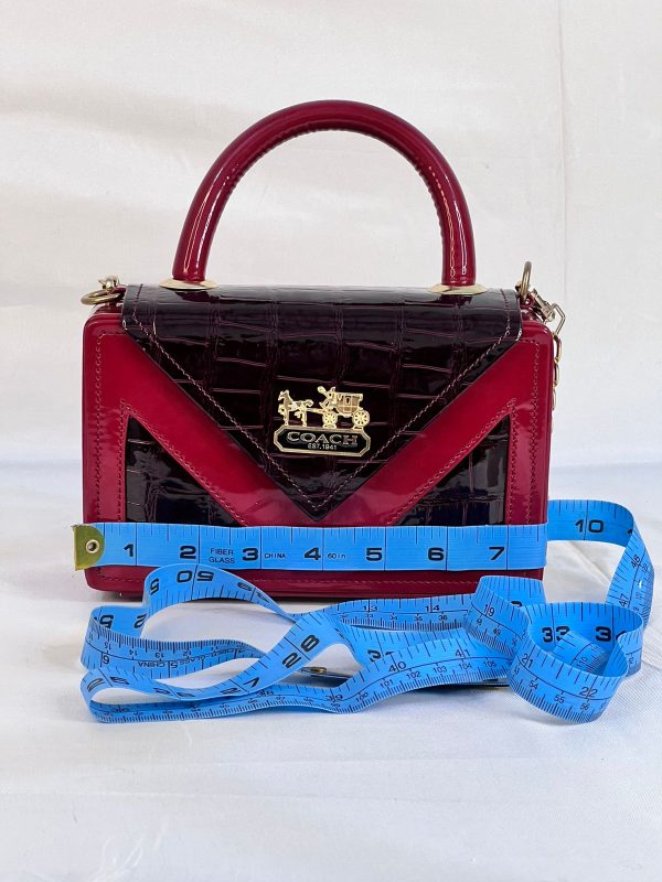 Coach Maroon Patent Leather Hand Bag - Image 2